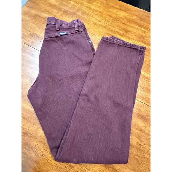 Vintage Wrangler Maroon Jeans 7x32 Riding  Women’s 80s Cowgirl VTG - Picture 1 of 10